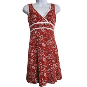 Vintage Y2K Taboo Red Bandana Paisley Mini Dress Womens Medium Western Cowgirl